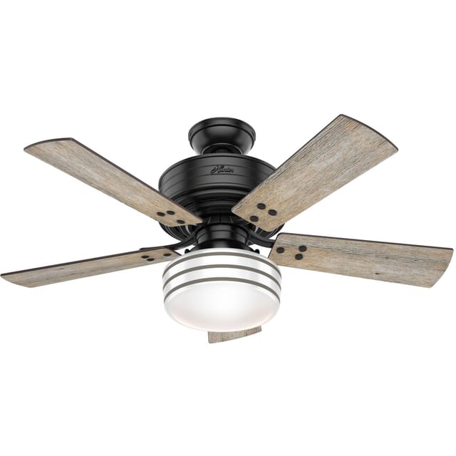 Hunter Cedar Key 44 Indoor Outdoor Ceiling Fan In Matte Black Lights Com Hunter Cedar Key 44 Indoor Outdoor, Patio Ceiling Fans With Lights