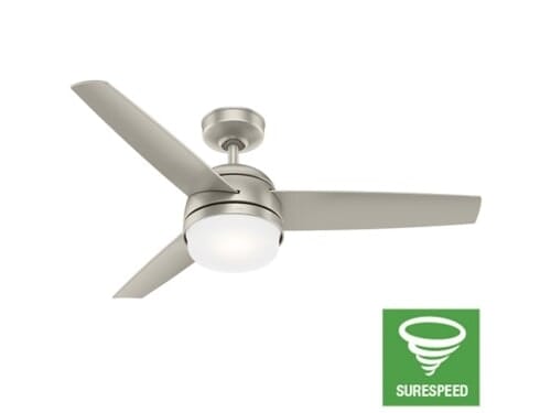 Hunter Midtown 2-Light 48" Indoor Ceiling Fan in Matte Nickel