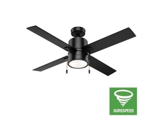 Hunter Beck 2-Light 52" Indoor Ceiling Fan in Matte Black