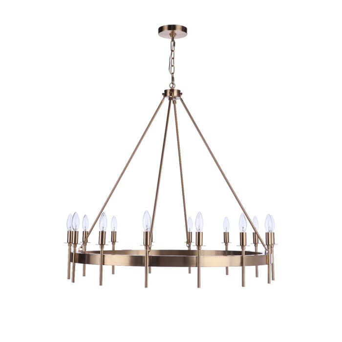 Craftmade Larrson 14-Light Chandelier in Satin Brass Craftmade Larrson 14-Light Chandelier in Satin Brass