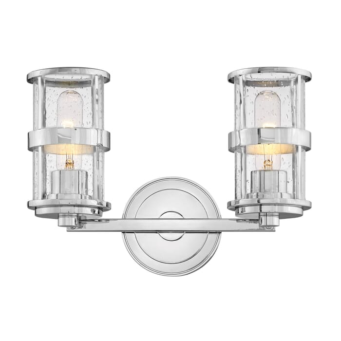 Hinkley Noah 2-Light Bathroom Vanity Light in Chrome Hinkley Noah 2-Light Bathroom Vanity Light in Chrome