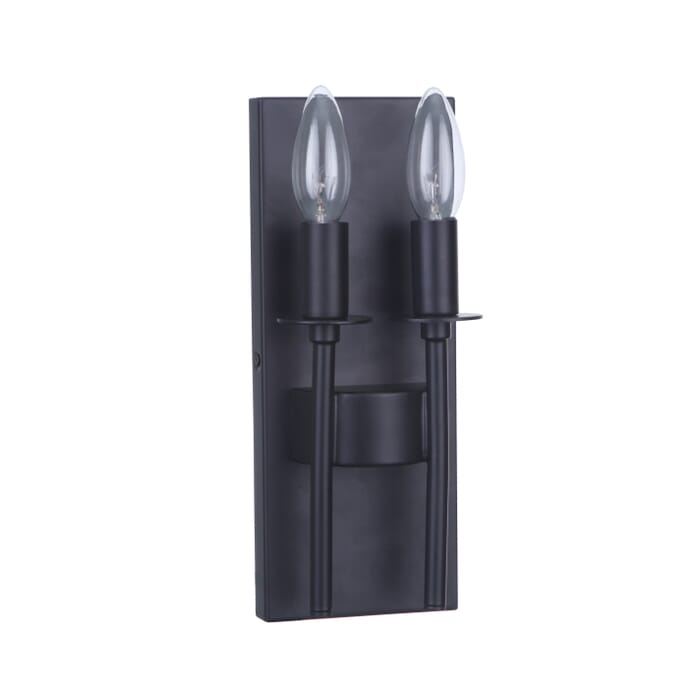 Craftmade Larrson 2-Light Wall Sconce in Flat Black Craftmade Larrson 2-Light Wall Sconce in Flat Black