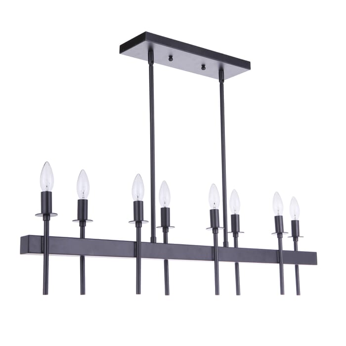 Craftmade Larrson 8-Light Kitchen Island Light in Flat Black Craftmade Larrson 8-Light Kitchen Island Light in Flat Black
