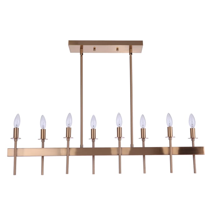 Craftmade Larrson 8-Light Kitchen Island Light in Satin Brass Craftmade Larrson 8-Light Kitchen Island Light in Satin Brass