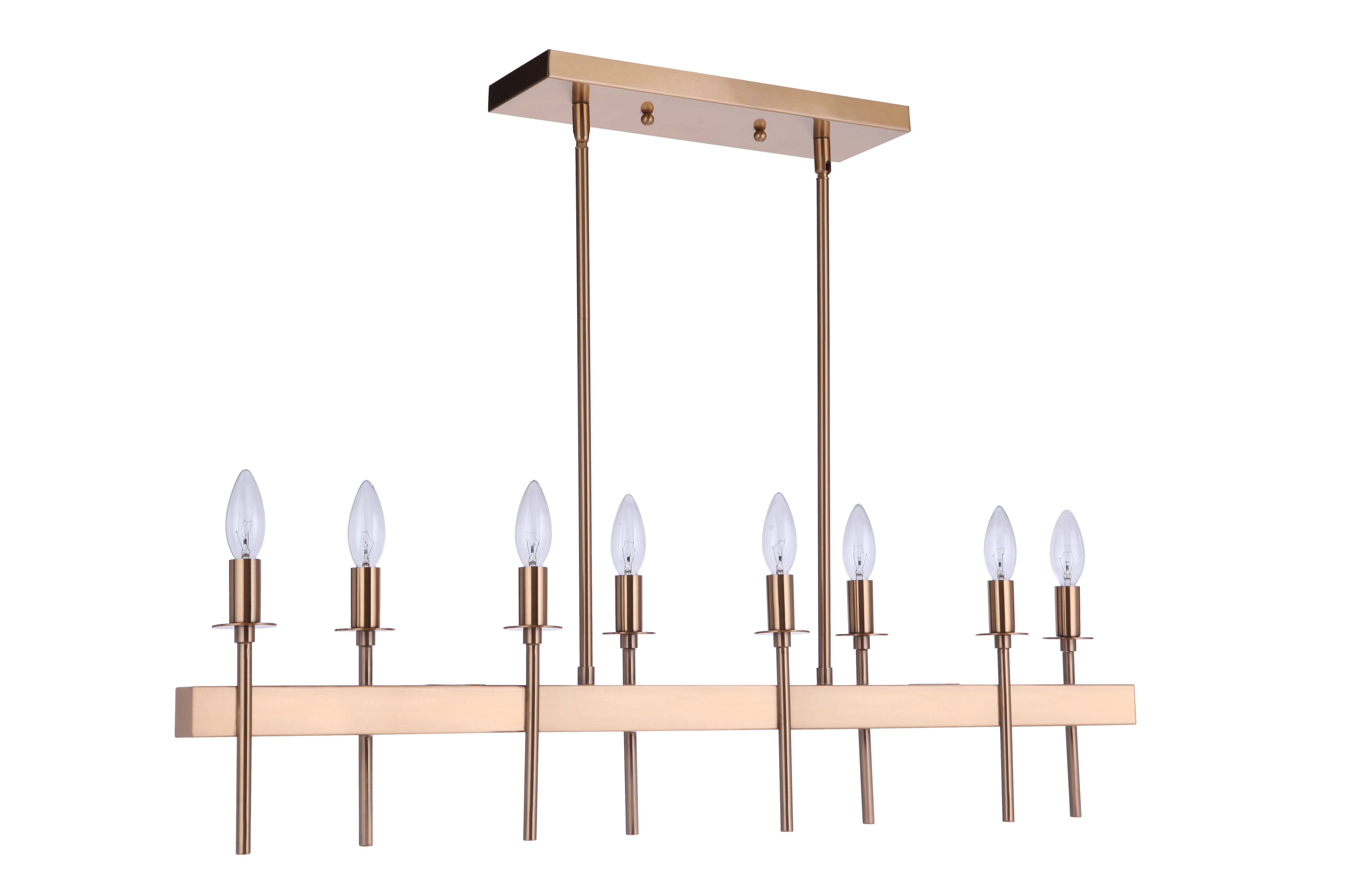 Craftmade Larrson 8-Light Kitchen Island Light in Satin Brass