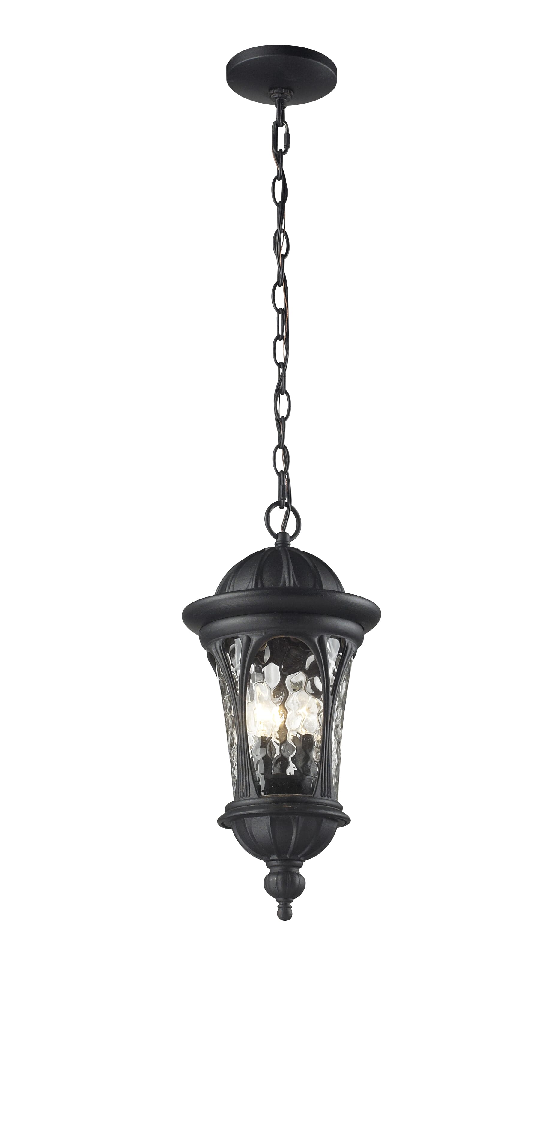 Z-Lite Doma 3-Light Outdoor Chain Mount Ceiling Fixture Light In Black