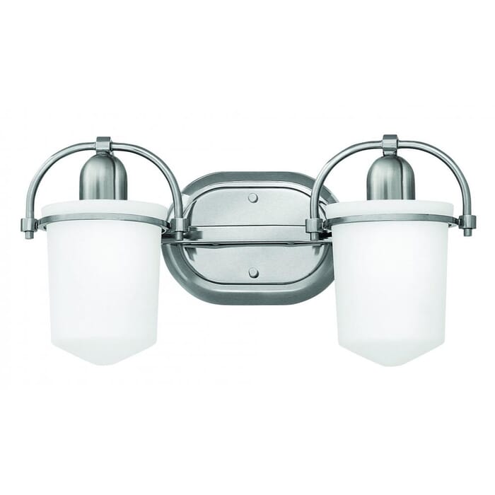 Hinkley Clancy 2-Light Bathroom Vanity Light in Brushed Nickel Hinkley Clancy 2-Light Bathroom Vanity Light in Brushed Nickel