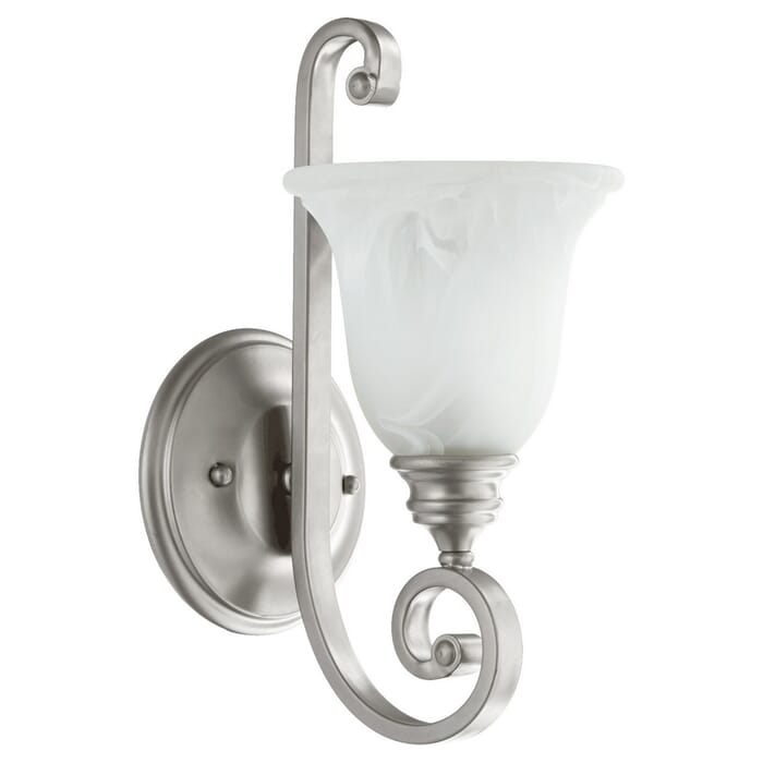 Quorum Bryant 14" Wall Sconce in Classic Nickel Quorum Bryant 14" Wall Sconce in Classic Nickel