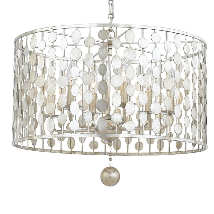 Crystorama Layla 6-Light 13" Transitional Chandelier in Antique Silver Crystorama Layla 6-Light 13" Transitional Chandelier in Antique Silver