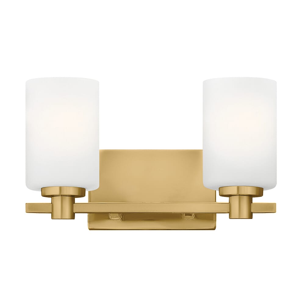 Lacquered Brass LED Bathroom Vanity Light from the Karlie Collection