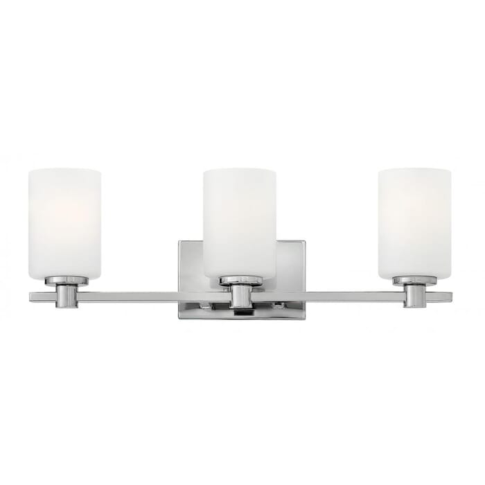 Hinkley Karlie 3-Light Bathroom Vanity Light in Chrome Hinkley Karlie 3-Light Bathroom Vanity Light in Chrome
