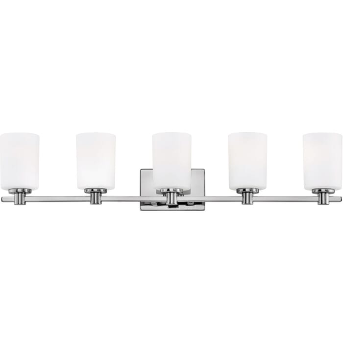 Hinkley Karlie 5-Light Bathroom Vanity Light in Chrome Hinkley Karlie 5-Light Bathroom Vanity Light in Chrome
