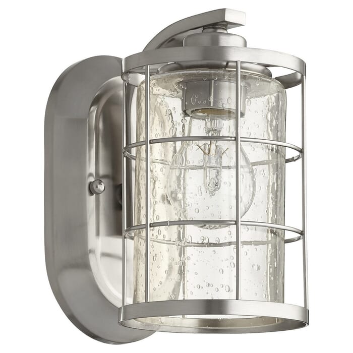Quorum Ellis Wall Sconce in Satin Nickel Quorum Ellis Wall Sconce in Satin Nickel