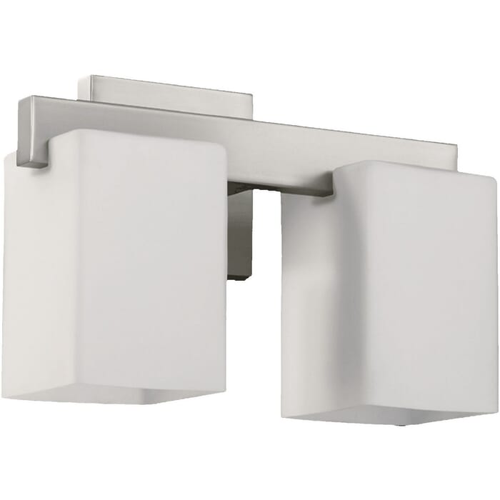 Quorum Modus 2-Light 8" Wall Sconce in Satin Nickel Quorum Modus 2-Light 8" Wall Sconce in Satin Nickel