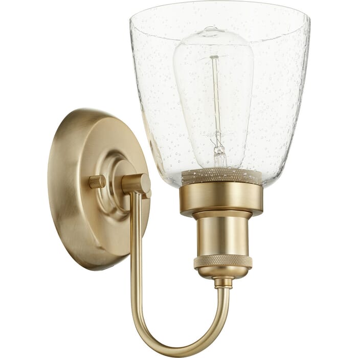 Quorum Transitional 11" Wall Sconce in Aged Brass Quorum Transitional 11" Wall Sconce in Aged Brass