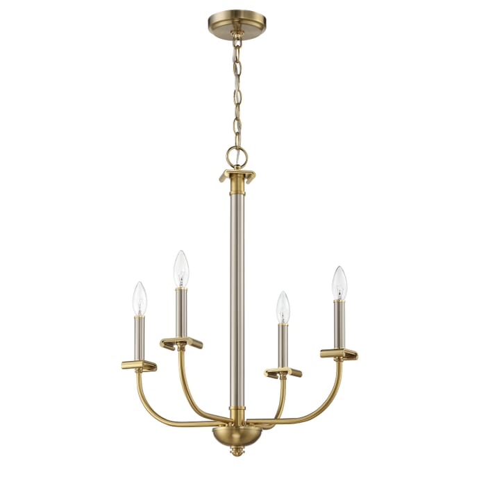 Craftmade Stanza 4-Light Chandelier in Brushed Polished Nickel with Satin Brass Craftmade Stanza 4-Light Chandelier in Brushed Polished Nickel with Satin Brass
