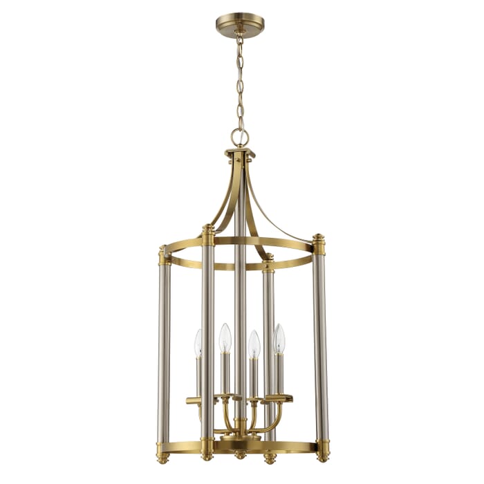 Craftmade Stanza 4-Light Foyer Light in Brushed Polished Nickel with Satin Brass Craftmade Stanza 4-Light Foyer Light in Brushed Polished Nickel with Satin Brass