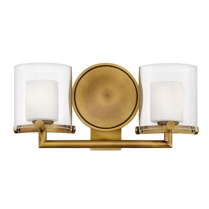 Hinkley Rixon 2-Light LED Bathroom Vanity Light in Heritage Brass Hinkley Rixon 2-Light LED Bathroom Vanity Light in Heritage Brass