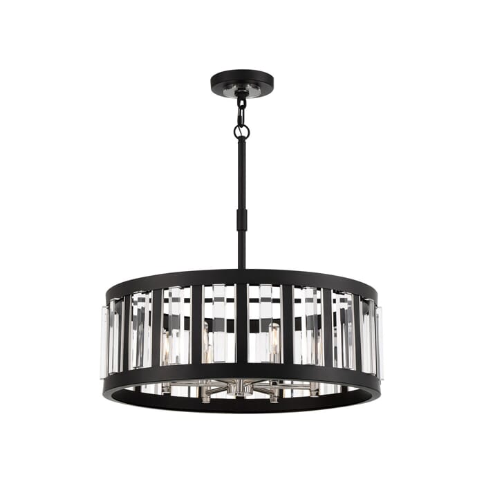Minka Lavery Majestic Splendor 6-Light Pendant Light in Polished Nickel and Sand Coal Minka Lavery Majestic Splendor 6-Light Pendant Light in Polished Nickel and Sand Coal