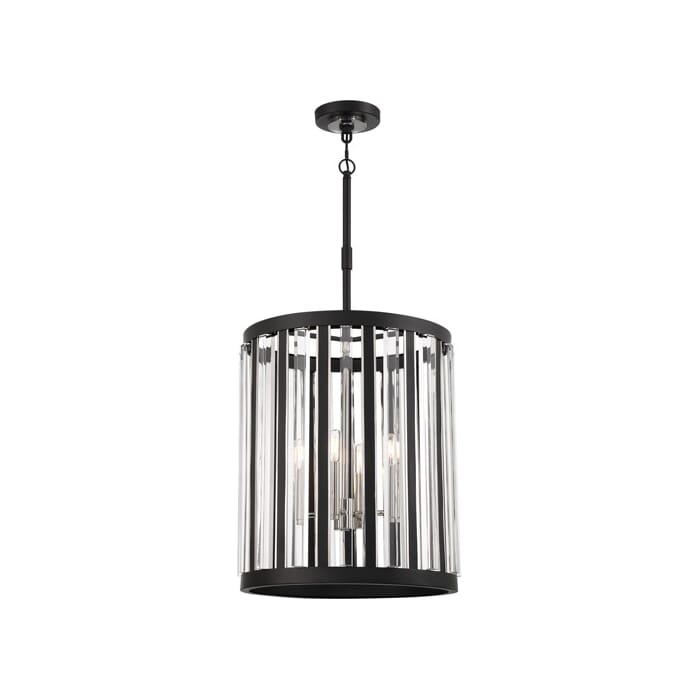 Minka Lavery Majestic Splendor 4-Light Pendant Light in Polished Nickel and Sand Coal Minka Lavery Majestic Splendor 4-Light Pendant Light in Polished Nickel and Sand Coal