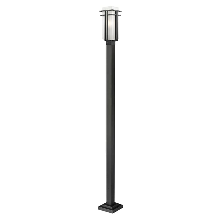 Z-Lite Abbey 1-Light Outdoor Post Mounted Fixture Light In Black Z-Lite Abbey 1-Light Outdoor Post Mounted Fixture Light In Black