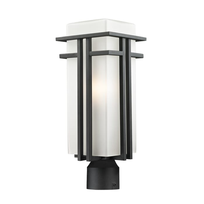 Z-Lite Abbey 1-Light Outdoor Post Mount Fixture Light In Black Z-Lite Abbey 1-Light Outdoor Post Mount Fixture Light In Black