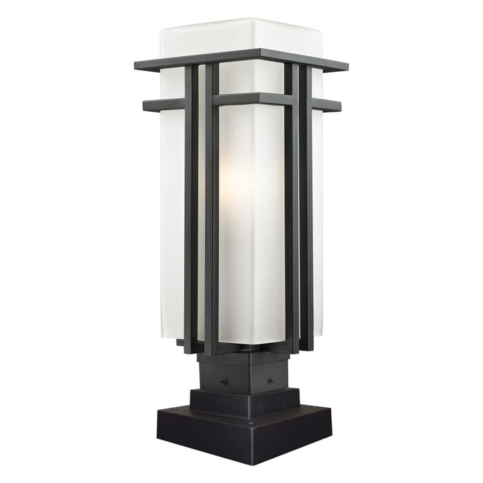 Z-Lite Abbey 1-Light Outdoor Pier Mounted Fixture Light In Black Z-Lite Abbey 1-Light Outdoor Pier Mounted Fixture Light In Black