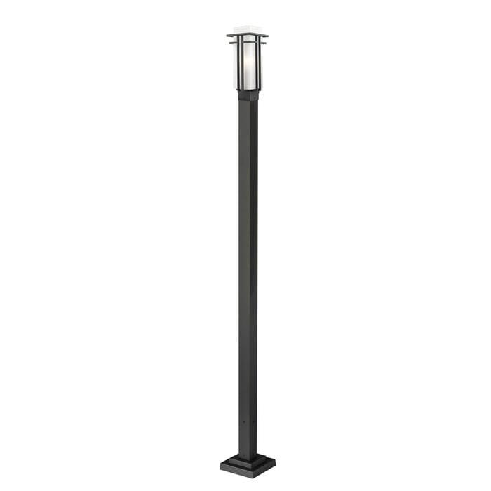 Z-Lite Abbey 1-Light Outdoor Post Mounted Fixture Light In Black Z-Lite Abbey 1-Light Outdoor Post Mounted Fixture Light In Black