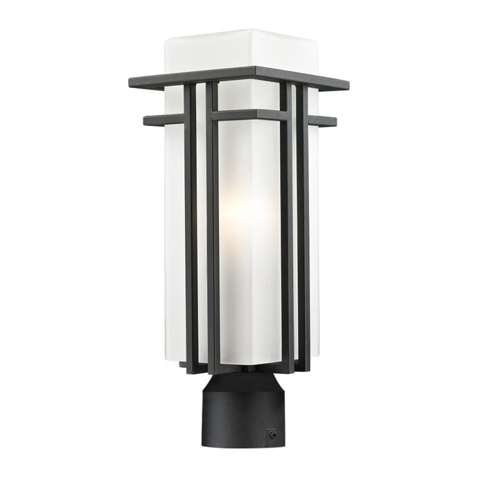 Z-Lite Abbey 1-Light Outdoor Post Mount Fixture Light In Black Z-Lite Abbey 1-Light Outdoor Post Mount Fixture Light In Black