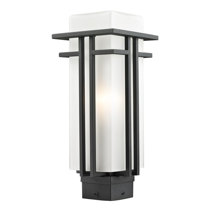 Z-Lite Abbey 1-Light Outdoor Post Mount Fixture Light In Black Z-Lite Abbey 1-Light Outdoor Post Mount Fixture Light In Black