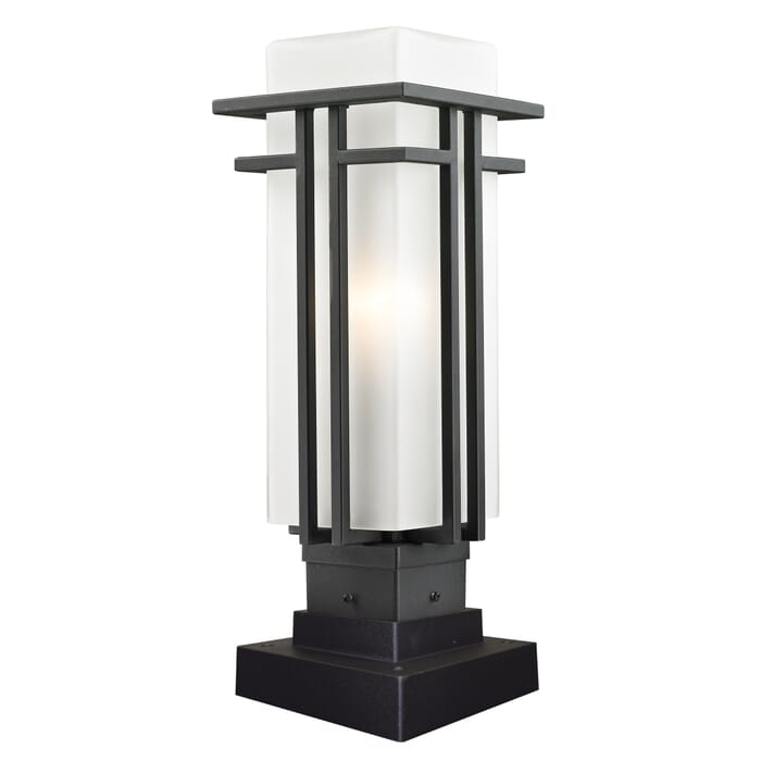 Z-Lite Abbey 1-Light Outdoor Pier Mounted Fixture Light In Black Z-Lite Abbey 1-Light Outdoor Pier Mounted Fixture Light In Black