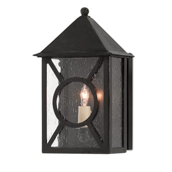 Currey & Company 12" Ripley Small Outdoor Wall Sconce in Midnight