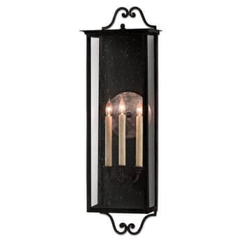 Currey & Company 3-Light 36" Giatti Large Outdoor Wall Sconce in Midnight