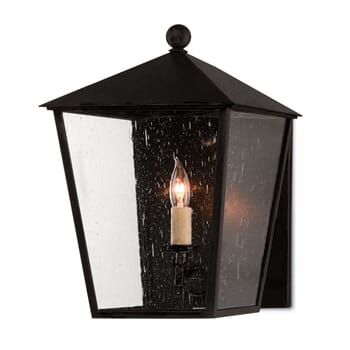 Currey & Company 15" Bening Small Outdoor Wall Sconce in Midnight