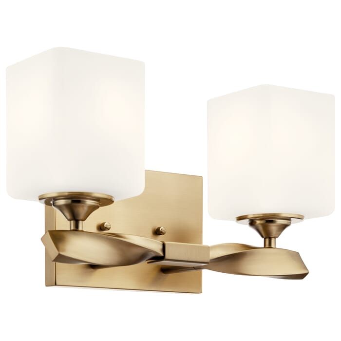 Kichler Lighting Marette 2-Light 14" Bathroom Vanity Light in Champagne Bronze Kichler Lighting Marette 2-Light 14" Bathroom Vanity Light in Champagne Bronze