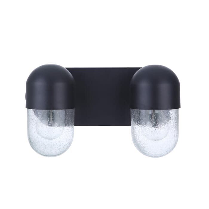 Craftmade Pill 2-Light Bathroom Vanity Light in Flat Black Craftmade Pill 2-Light Bathroom Vanity Light in Flat Black