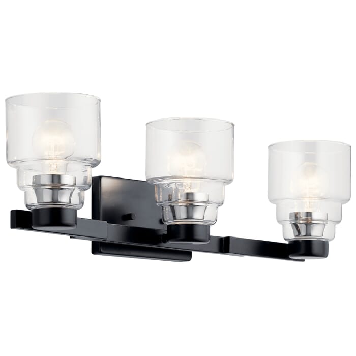 Kichler Lighting Vionnet 3-Light 24" Bathroom Vanity Light in Black Kichler Lighting Vionnet 3-Light 24" Bathroom Vanity Light in Black