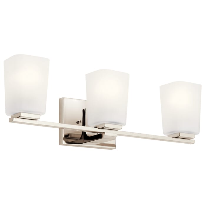 Kichler Lighting Roehm 3-Light 23" Bathroom Vanity Light in Polished Nickel Kichler Lighting Roehm 3-Light 23" Bathroom Vanity Light in Polished Nickel