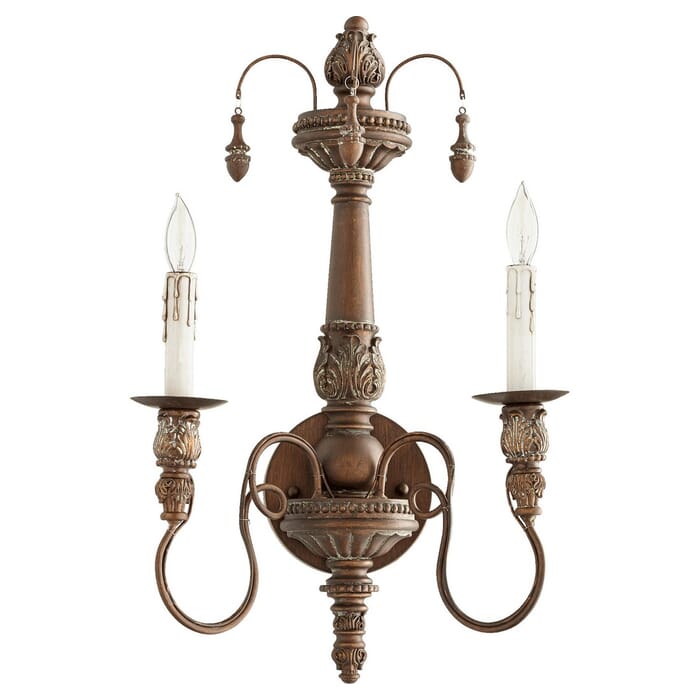 Quorum Salento 2-Light 22" Wall Sconce in Vintage Copper Quorum Salento 2-Light 22" Wall Sconce in Vintage Copper