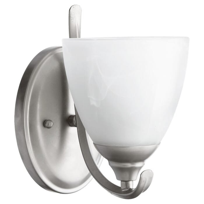 Quorum Powell 9" Wall Sconce in Classic Nickel Quorum Powell 9" Wall Sconce in Classic Nickel