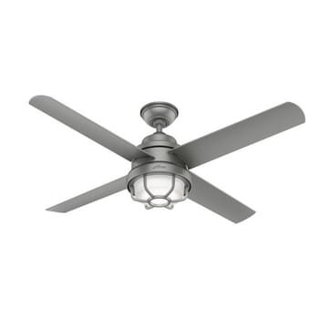 Hunter Searow 2-Light 54" Indoor/Outdoor Ceiling Fan in Matte Silver