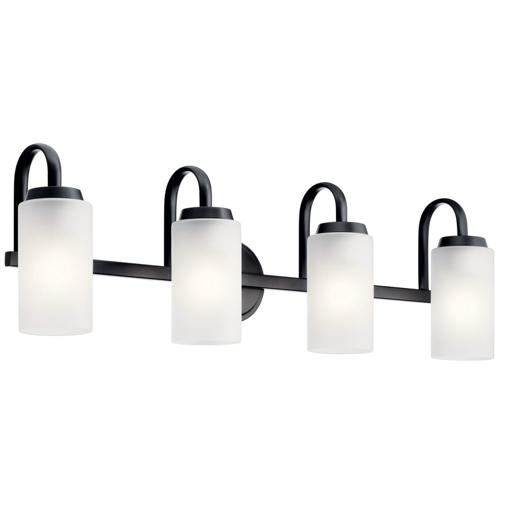 Kichler Lighting Kennewick 4-Light 32" Bathroom Vanity Light in Black