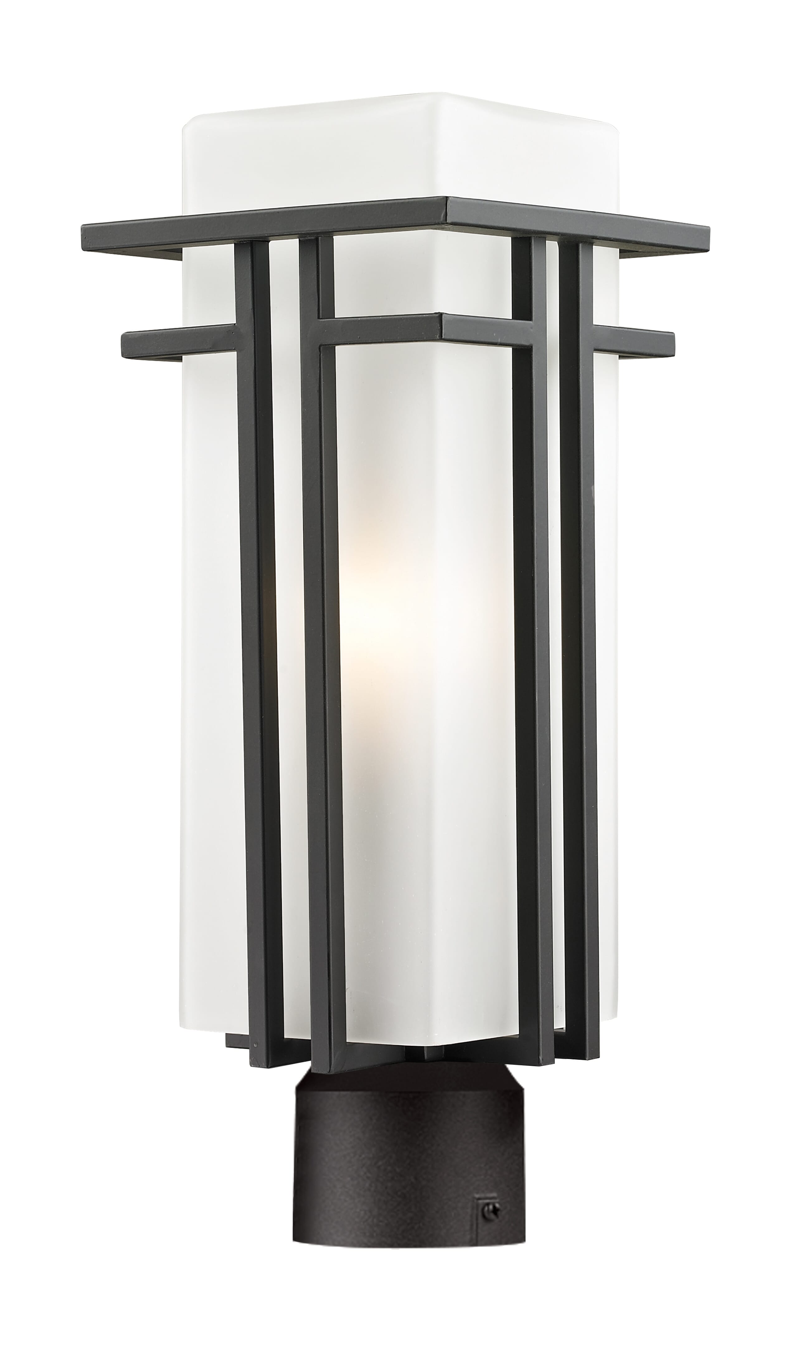 Z-Lite Abbey 1-Light Outdoor Post Mount Fixture Light In Outdoor Rubbed Bronze