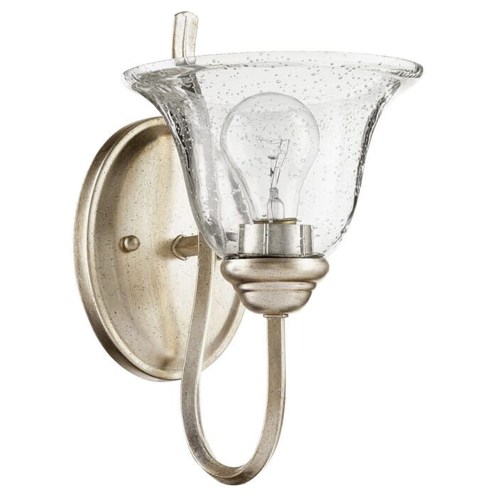 Quorum Spencer 12" Wall Sconce in Aged Silver Leaf with Quorum Spencer 12" Wall Sconce in Aged Silver Leaf with