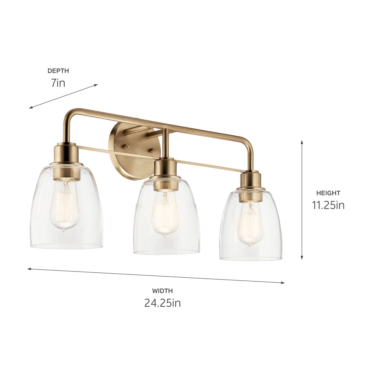 Champagne bronze bathroom vanity light on sale