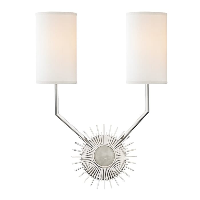 Hudson Valley Borland 2-Light 18" Wall Sconce in Polished Nickel Hudson Valley Borland 2-Light 18" Wall Sconce in Polished Nickel