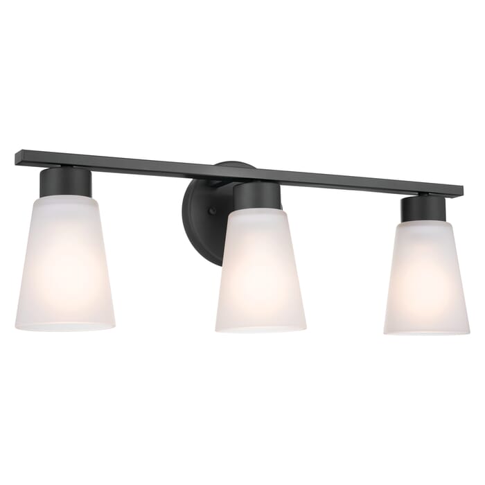 Kichler Lighting Stamos 3-Light Bathroom Vanity Light in Black Kichler Lighting Stamos 3-Light Bathroom Vanity Light in Black