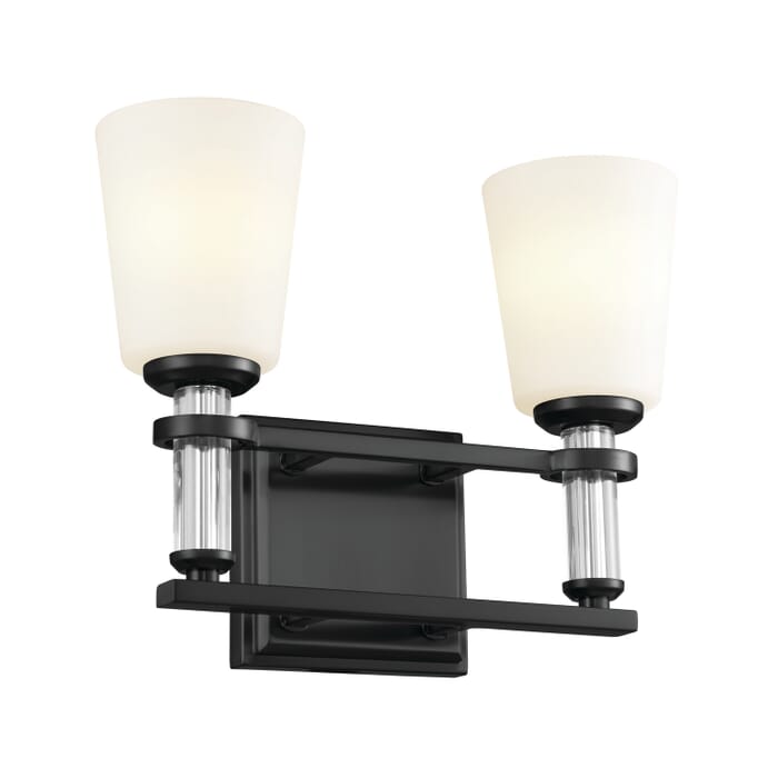 Rosalind 2-Light Bathroom Vanity Light in Black Rosalind 2-Light Bathroom Vanity Light in Black
