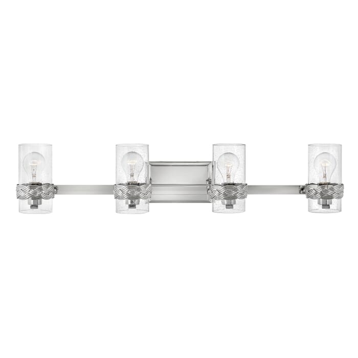 Hinkley Nevis 4-Light Bathroom Vanity Light in Polished Nickel Hinkley Nevis 4-Light Bathroom Vanity Light in Polished Nickel