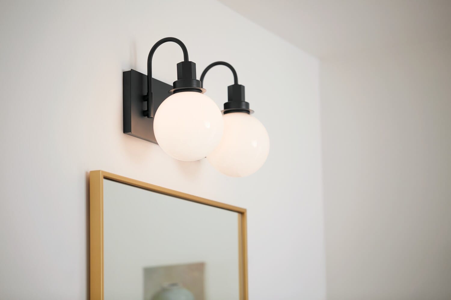 Hex 2-Light Bathroom Vanity Light in Black